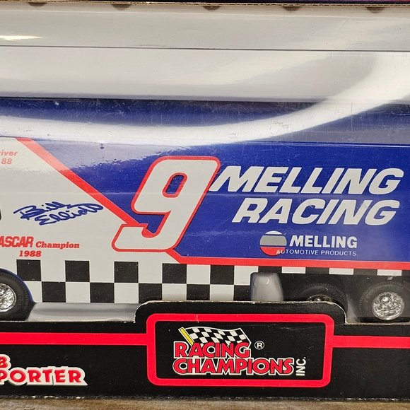 Racing Champions #9 Bill Elliot Melling Blue NASCAR Race Car Transporter‎ 1/64 - Picture 7 of 9